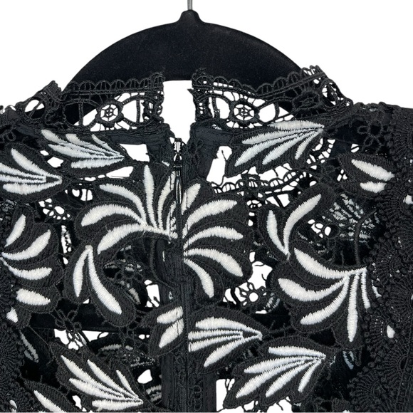 Self Portrait Antoinette Floral Guipure Lace Long Sleeve Mini Dress size 6 - Picture 14 of 16